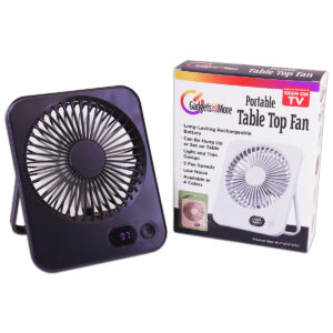 PORTABLE RECH DESK FAN W/STAND-TV 4 ASSTD COLORS