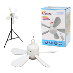 CEILING FAN W/LIGHT 3 SPEED RECHARGEABLE 17.5"