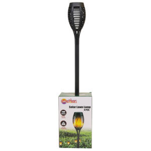 SOLAR TIKI TORCH SET-4 PC "CAM'S OUTDOORS" 12 LED FLAME