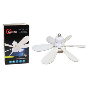 CEILING FAN 20" W/REMOTE & LIGHT (EASY INSTALL SCREW IN)