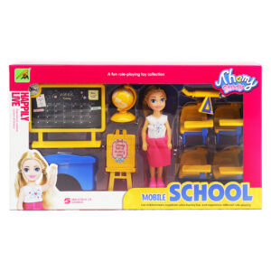 DOLL WITH SCHOOL SET