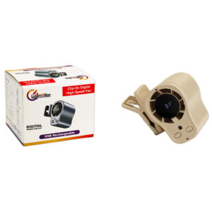 Clip-On Style Fan • Digital Control • 3 Speed • Assorted Colors